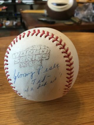 World Series Signed Autographed Baseball - Johnny Pesky - Red Sox Legend