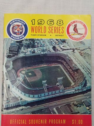 1968 World Series Program St.  Louis Cardinals At Detroit Tigers Vgex,  Game 5 Scr
