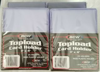 200 (8 Pack) Bcw - 3x4 Topload Card Holder - Standard 20 Pts