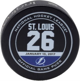 Martin St.  Louis Unsigned January 13,  2017 Retirement Night Official Game Puck