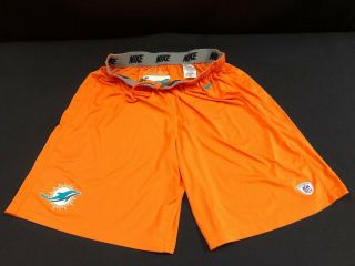 Miami Dolphins Game Orange Nike Practice Shorts Size - 2xl No Pockets