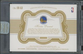 2017 - 18 Flawless Platinum Kevin Durant Warriors Game Patch AUTO 1/1 2