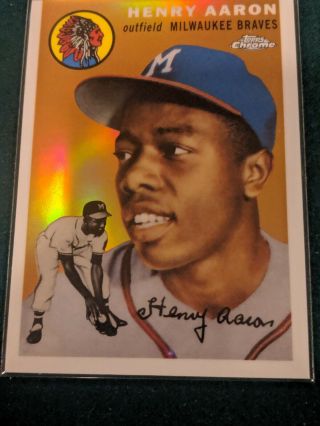 2019 Topps Chrome Greatest Card Reprint Hank Aaron Braves 1954 Tgcr - 1