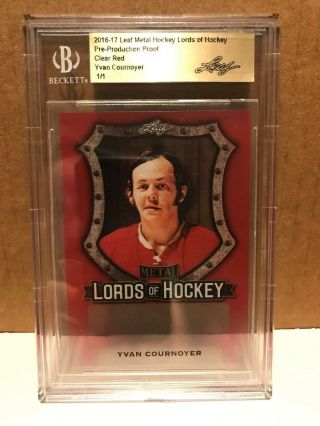 2016 - 17 Leaf Metal Hockey Yvan Cournoyer Pre - Production Proof Clear Red 1/1