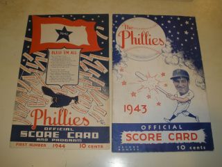 1943 Philadelphia Phillies Official Score Card