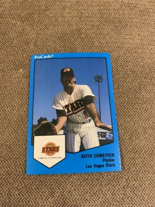 1989 Procards Keith Comstock Las Vegas Stars 14 Baseball To Nuts Shown On Espn