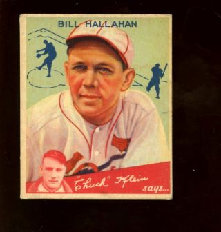 1934 Goudey Baseball Card High 82 Bill Hallahan Ex