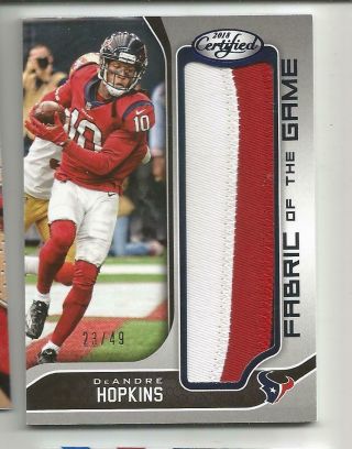Deandre Hopkins 2018 Certified Fabric Of The Game Jersey Patch Texans /49