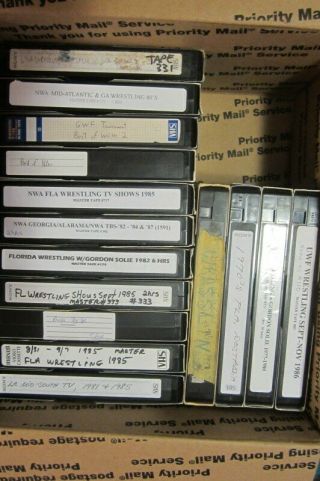 15 Wrestling VHS Tapes (as blanks) WCW NWA UWF GA AL Wrestling TV 70s - 90s 2