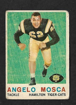1959 Topps Cfl Football: 72 Angelo Mosca Rc,  Hamilton Tiger Cats