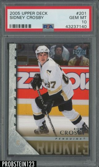 2005 - 06 Upper Deck Young Guns 201 Sidney Crosby Penguins Rc Rookie Psa 10