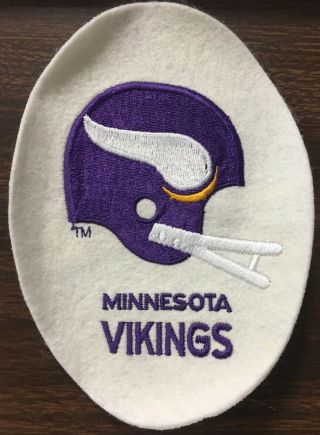 Rare Vintage Nfl Minnesota Vikings Cloth Embroidered Helmet Oval Logo Wow