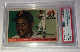 1955 Topps Baseball Roberto Clemente Rookie Rc Card 164 Psa 4 Label