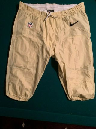 Orleans Saints Size 40 Short Game Worn /issue Drawstring Nike Football Pants