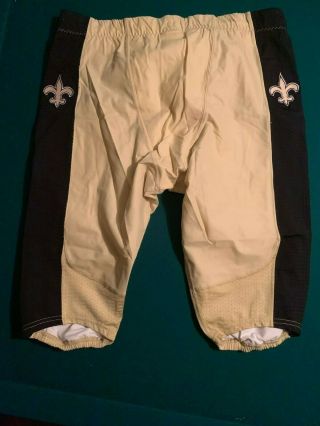 Orleans SAINTS Size 40 Short Game Worn /Issue Drawstring NIKE Football Pants 2
