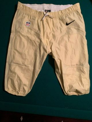 Orleans SAINTS Size 40 Short Game Worn /Issue Drawstring NIKE Football Pants 3
