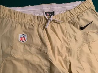 Orleans SAINTS Size 40 Short Game Worn /Issue Drawstring NIKE Football Pants 4