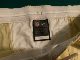 Orleans SAINTS Size 40 Short Game Worn /Issue Drawstring NIKE Football Pants 5