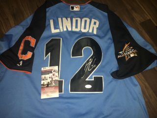Francisco Lindor Cleveland Indians Signed 2017 All Star Jersey Jsa