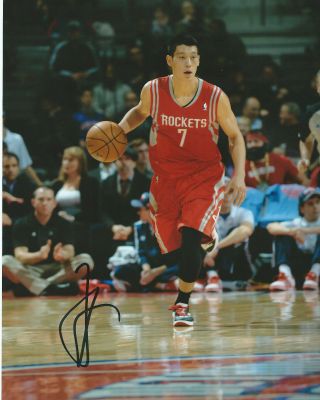 Jeremy Lin Houston Rockets Signed 8x10 Photo J1 Gfa