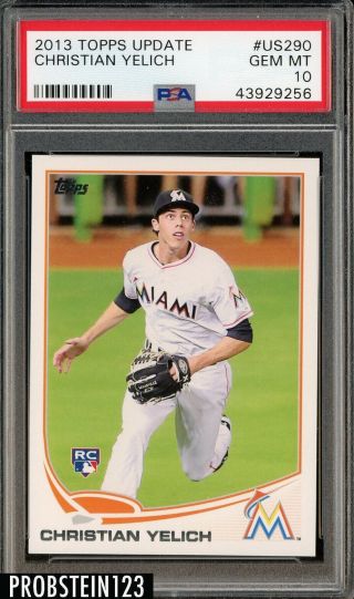 2013 Topps Update Us290 Christian Yelich Rc Rookie Psa 10