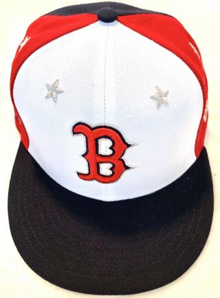 Boston Red Sox Mlb All - Star Game 2018 Fitted Hat Cap Size 7 1/4 Red,  White,  Blue