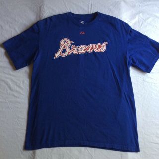Majestic Mlb Atlanta Braves Niekro 35 Blue Tshirt Men 