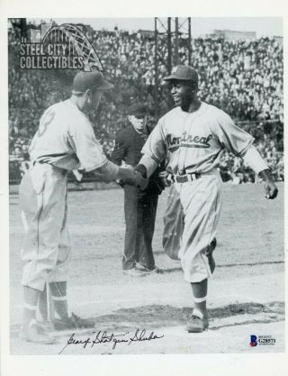George " Shotgun " Shuba Autographed Brooklyn Dodgers 8x10 Photo - Bas (b)