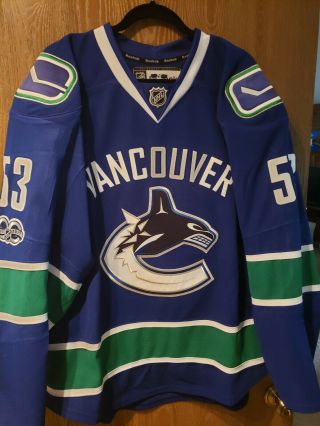 Vancouver Canucks Bo Horvat Jersey Blue Authentic Size 54 Reebok