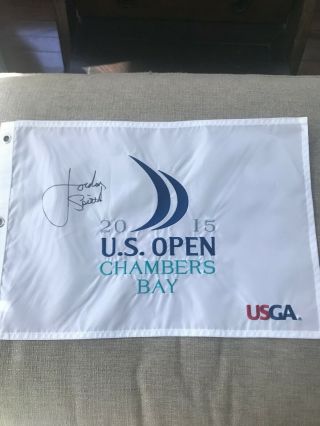 2015 U.  S.  Open Chambers Bay Pin Flag Jordan Spieth Signed Autograph Pga Tour