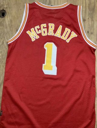 Tracy McGrady jersey Reebok Medium M Red Houston Rockets Hardwood Classic 3