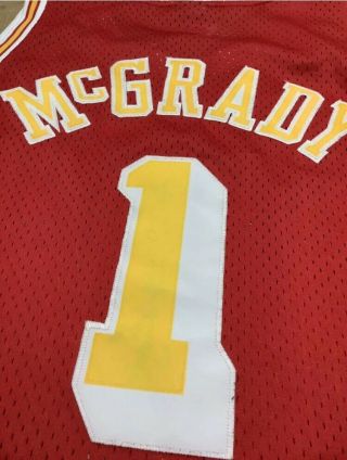 Tracy McGrady jersey Reebok Medium M Red Houston Rockets Hardwood Classic 8