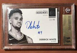 Derrick White Bgs 9.  5 2017 - 18 Panini Encased Rookie Auto Autograph 22/99 Spurs