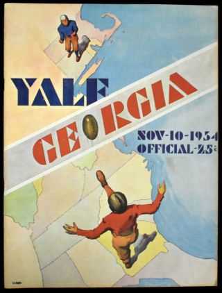 1934 Yale V Georgia College Football Game Program