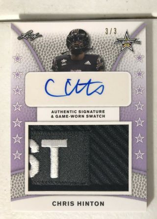 2019 Leaf Metal All American Auto Chris Hinton Tag Patch Michigan Wolverines 3/3