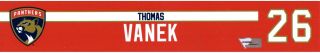 Thomas Vanek Panthers Player - Issued 26 Red Home Nameplate - Size 12 " X 2