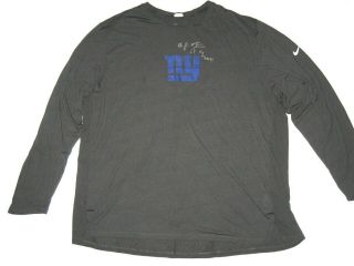 Aj Francis Practice Worn & Signed York Giants 65 Long Sleeve Nike 4xl Shirt