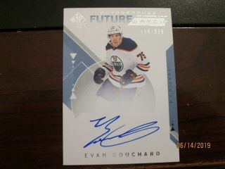 2018 - 19 U.  D.  Sp Authentic Hockey Future Watch Auto 958/999 Oilers Evan Bouchard