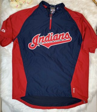 Cleveland Indians Mlb Cool Base Shirt Mens Sz M Pockets Adjustable Waist