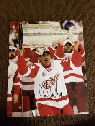 Chris Chelios Signed 8x10 Photo Detroit Redwings Autographed Hof Stanley Cup