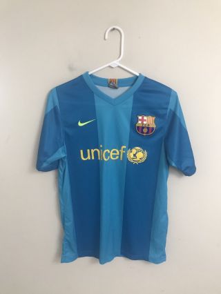 Nike Fc Barcelona Barca Jersey Size Adult Small Blue Striped
