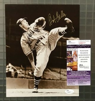 Bob Feller Signed 8x10 Photo Autographed Auto Jsa Cleveland Indians Hof