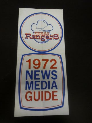 1972 Texas Rangers Media Guide Yearbook First Year Rare Ted Williams Mgr