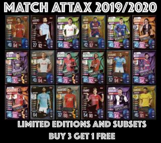 Match Attax 2019/20 Limited Edition And Subset Cards 19/20