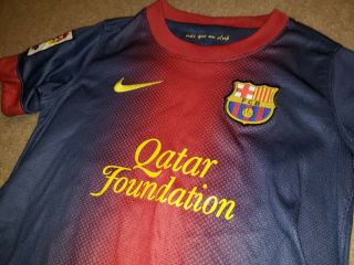 Nike Dri - Fit FC Barcelona Soccer Jersey Boys Youth sz XS Extra Small Authentic 2
