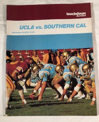 Vintage 1976 Ucla Vs Usc Ncaa Football Program University Of Southern California