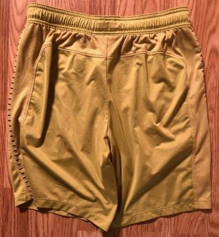 Notre Dame Football Team Issued Under Armour Shorts Large Gold 2
