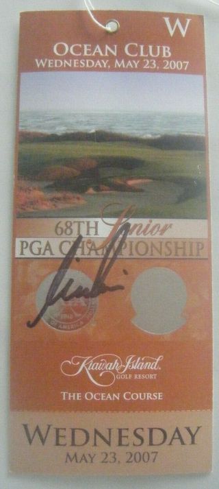 Nick Price Signed 2007 Senior Pga Golf Championship Badge Auto Autographed Sr Us