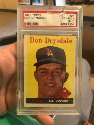 1958 Topps Don Drysdale 25 Baseball Card