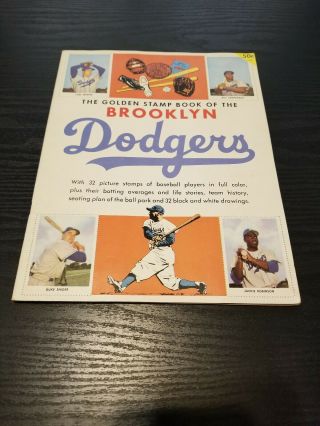 1955 Golden Stamp Book Of The Brooklyn Dodgers - Complete With Stickers